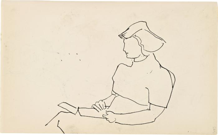 [Seated woman reading] Marshall Jenkins Sketchbook, page 48