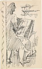 [Standing woman painting] Marshall Jenkins Sketchbook, page 20