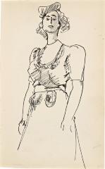 [Standing woman] Marshall Jenkins Sketchbook, page 45