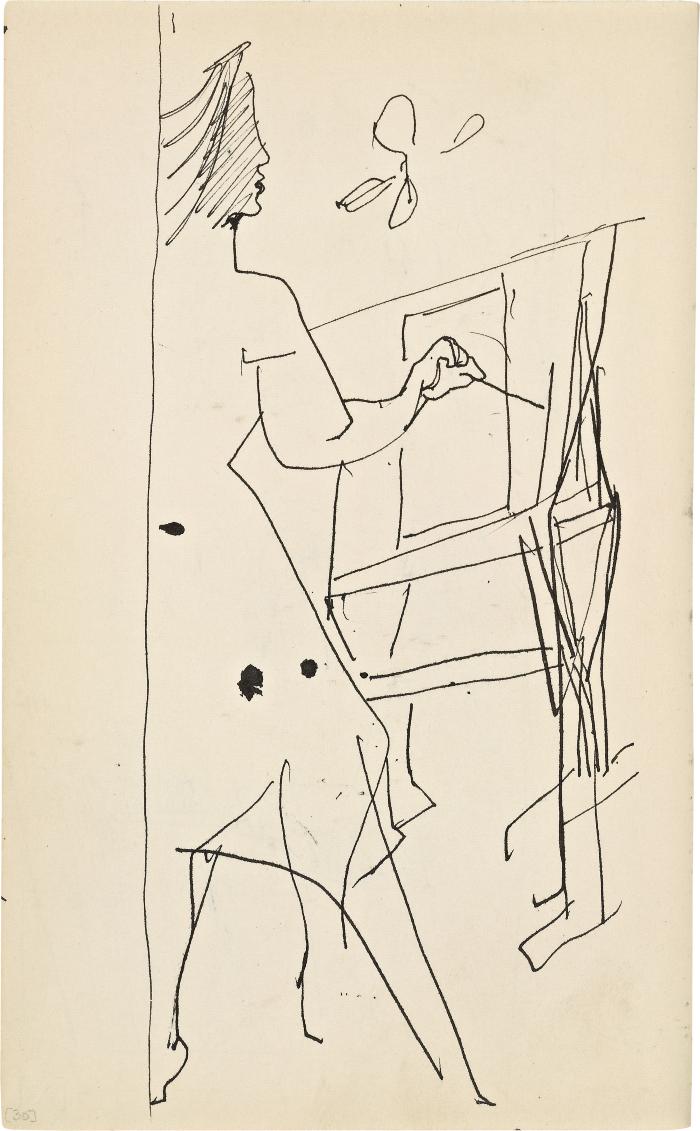 [Standing woman painting] Marshall Jenkins Sketchbook, page 30