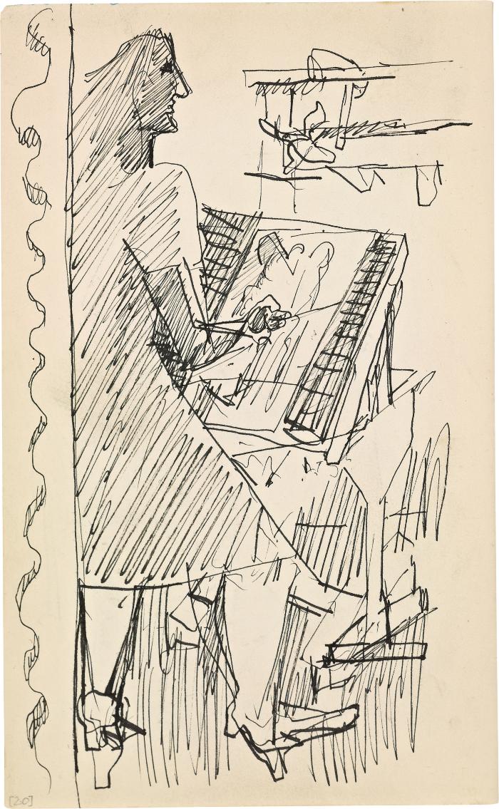 [Standing woman painting] Marshall Jenkins Sketchbook, page 20