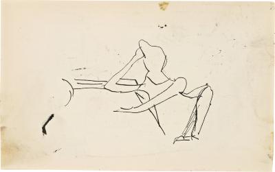 [Figure at a table] Marshall Jenkins Sketchbook, page 57