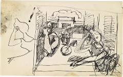 [Two women at a table] Marshall Jenkins Sketchbook, page 56