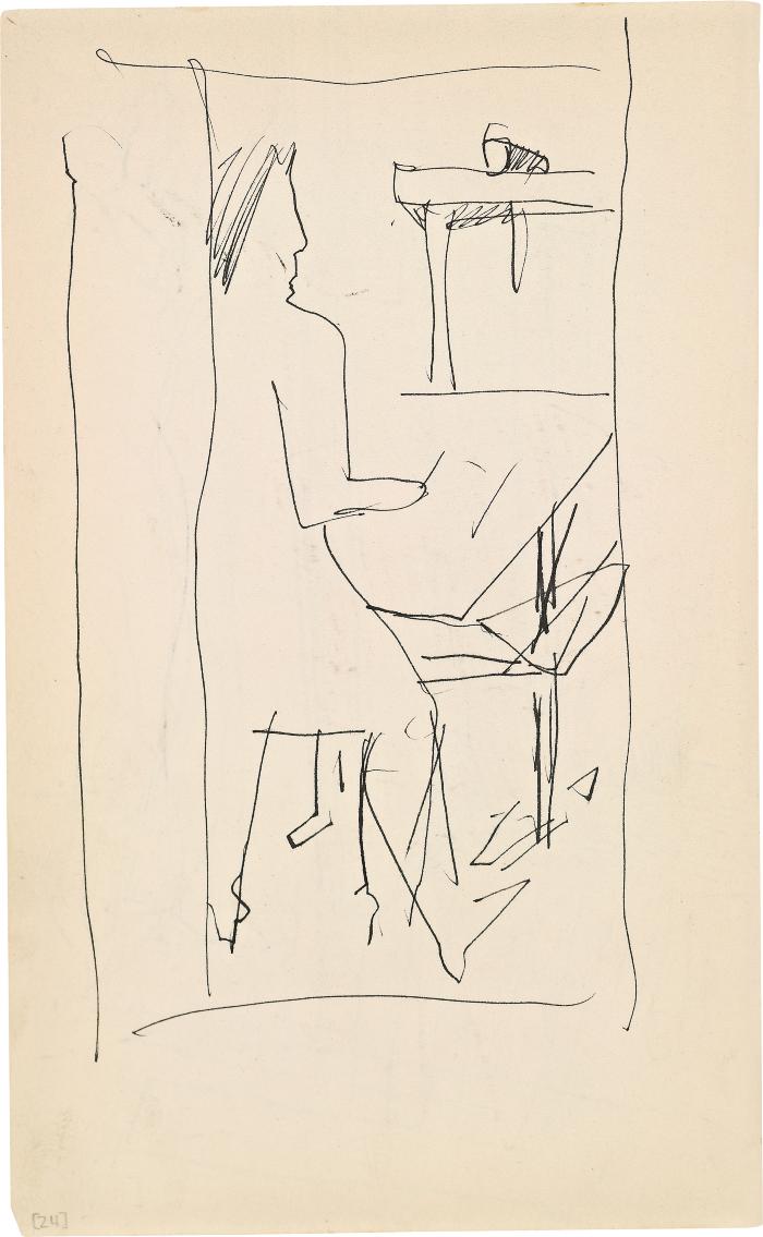 [Standing woman painting] Marshall Jenkins Sketchbook, page 24