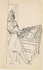 [Standing woman painting] Marshall Jenkins Sketchbook, page 19