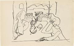 [Two women at a table] Marshall Jenkins Sketchbook, page 59