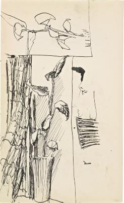[Potted plants, two studies] Marshall Jenkins Sketchbook, page 40