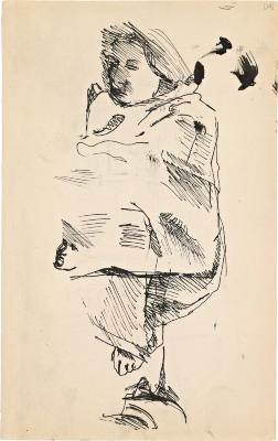 [Sleeping woman / head] Marshall Jenkins Sketchbook, page 14