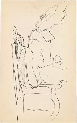 [Seated woman], Marshall Jenkins Sketchbook, page 12