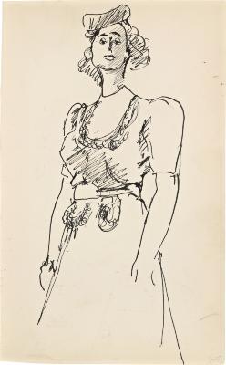 [Standing woman] Marshall Jenkins Sketchbook, page 45
