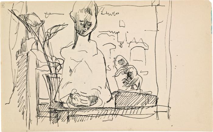 [Still life with statues] Marshall Jenkins Sketchbook, page 18