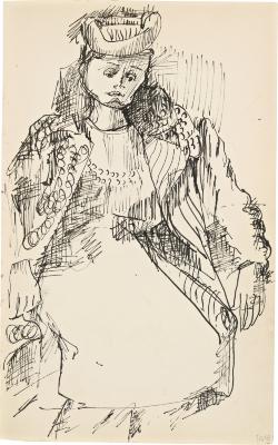 [Seated woman] Marshall Jenkins Sketchbook, page 49