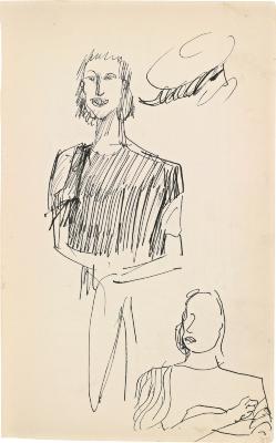[Bust of a woman, two studies] Marshall Jenkins Sketchbook, page 25