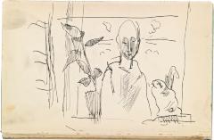 [Still life with statues] Marshall Jenkins Sketchbook, page 1