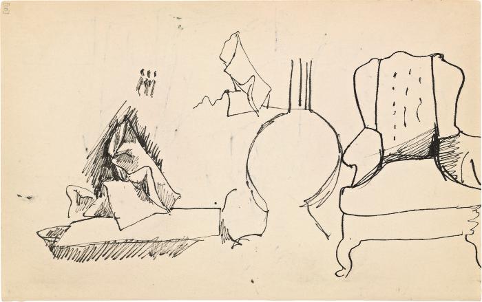 [Interior with armchair] Marshall Jenkins Sketchbook, page 10