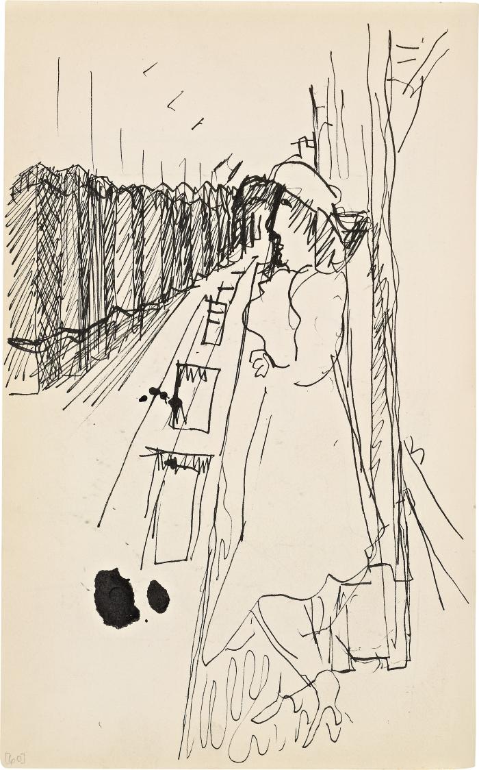 [Woman in subway] Marshall Jenkins Sketchbook, page 60