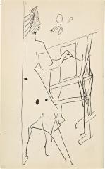 [Standing woman painting] Marshall Jenkins Sketchbook, page 30