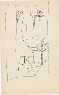 [Standing woman painting] Marshall Jenkins Sketchbook, page 24
