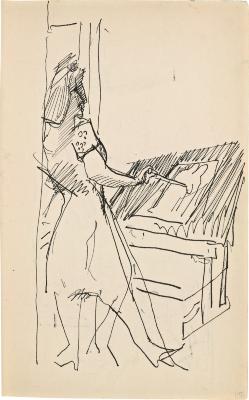 [Standing woman painting] Marshall Jenkins Sketchbook, page 19