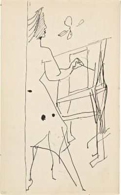 [Standing woman painting] Marshall Jenkins Sketchbook, page 30