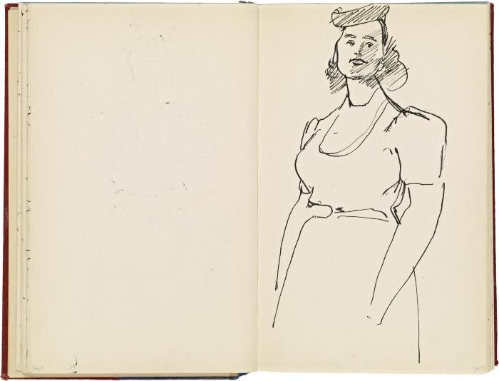 [Standing woman] Marshall Jenkins Sketchbook, page 47