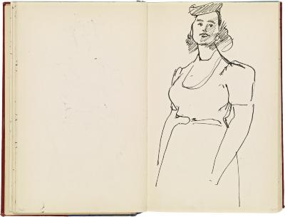 [Standing woman] Marshall Jenkins Sketchbook, page 47