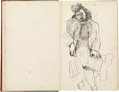 [Seated woman in armchair] Marshall Jenkins Sketchbook, page 51