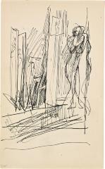 [Standing figure in interior] Marshall Jenkins Sketchbook, page 26