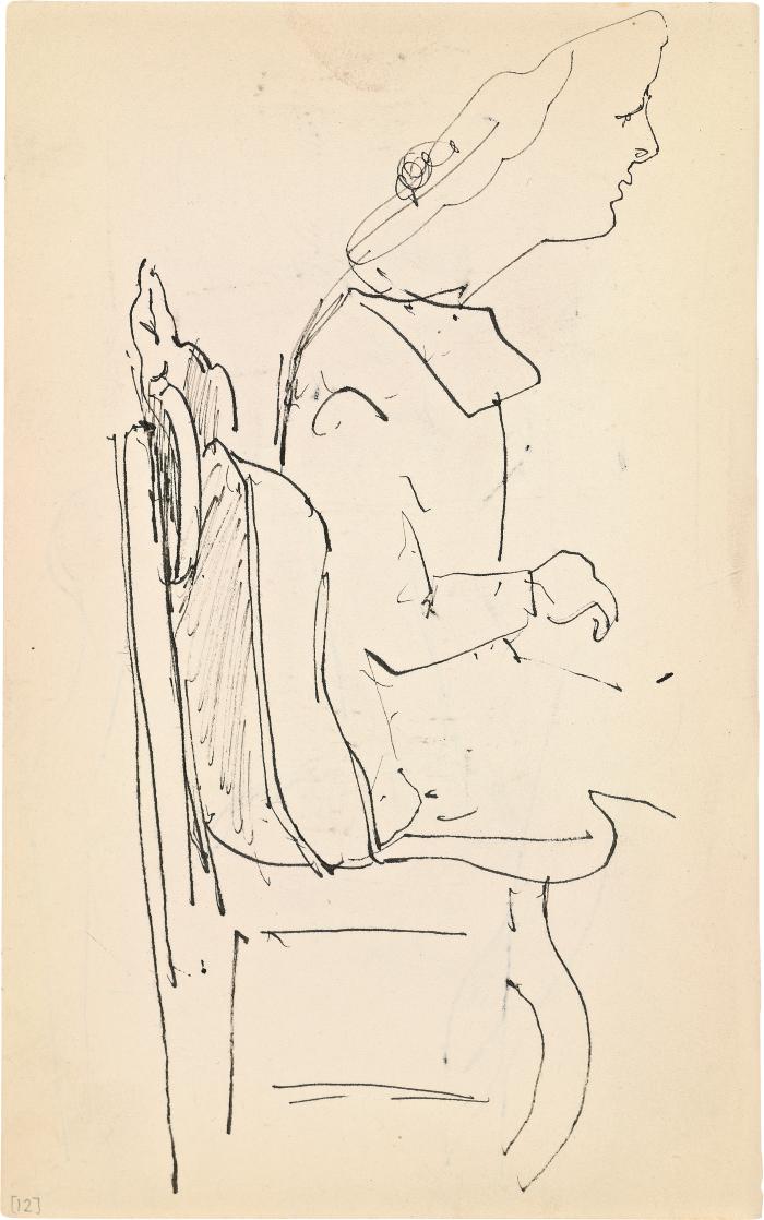[Seated woman], Marshall Jenkins Sketchbook, page 12
