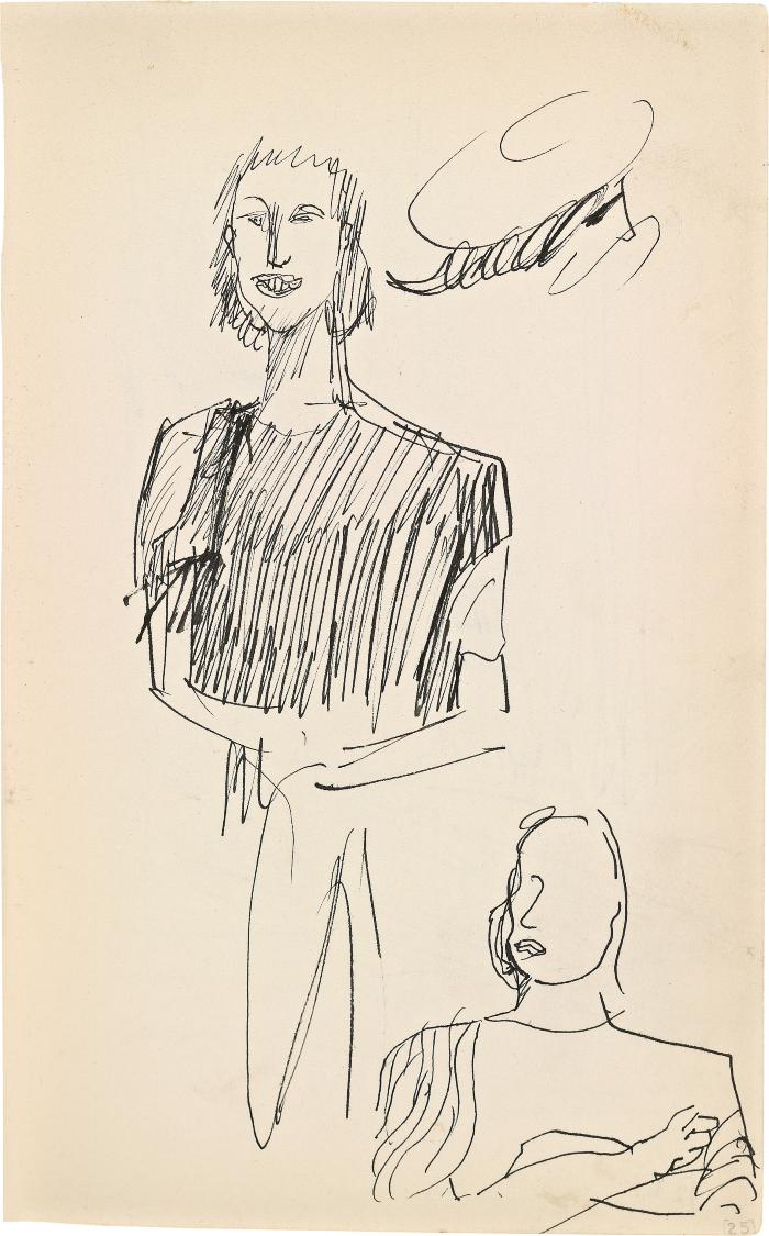[Bust of a woman, two studies] Marshall Jenkins Sketchbook, page 25