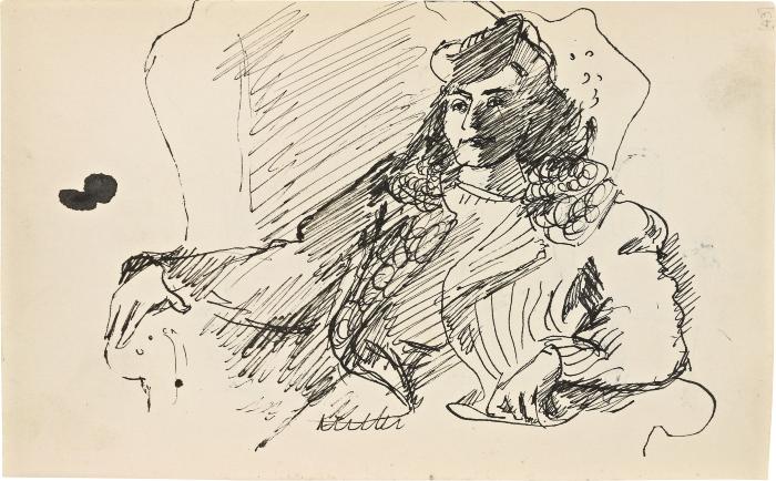 [Woman in armchair] Marshall Jenkins Sketchbook, page 43