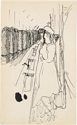 [Woman in subway] Marshall Jenkins Sketchbook, page 60