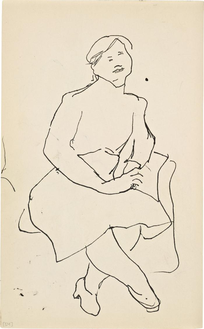 [Seated woman] Marshall Jenkins Sketchbook, page 54