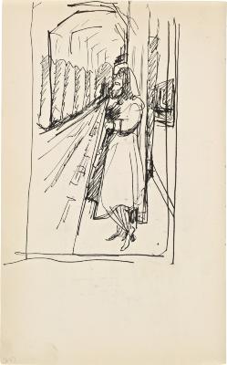 [Woman in subway] Marshall Jenkins Sketchbook, page 64