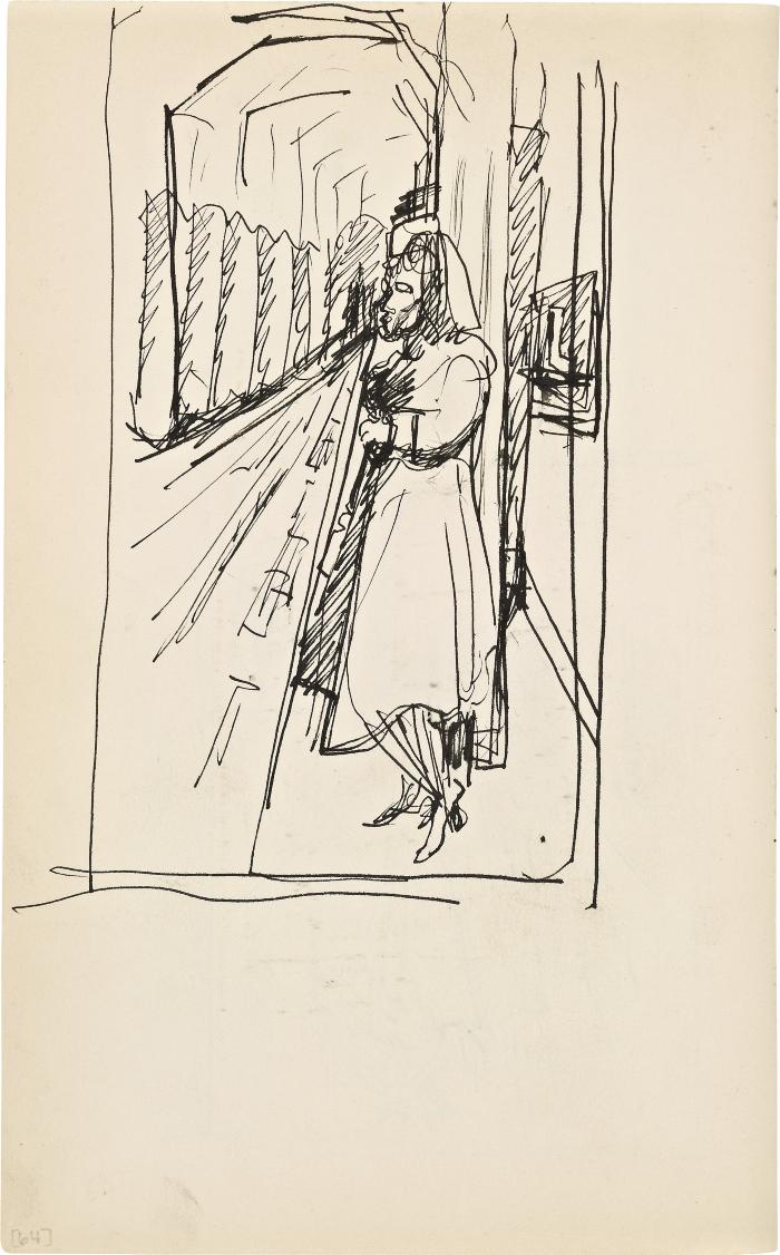 [Woman in subway] Marshall Jenkins Sketchbook, page 64