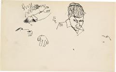 [Head, arm, hands] Marshall Jenkins Sketchbook, page 78