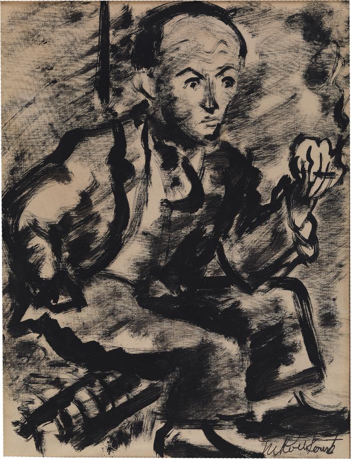 [Seated man holding a cigarette]