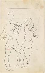 [Two standing female nudes] Marshall Jenkins Sketchbook, page 68