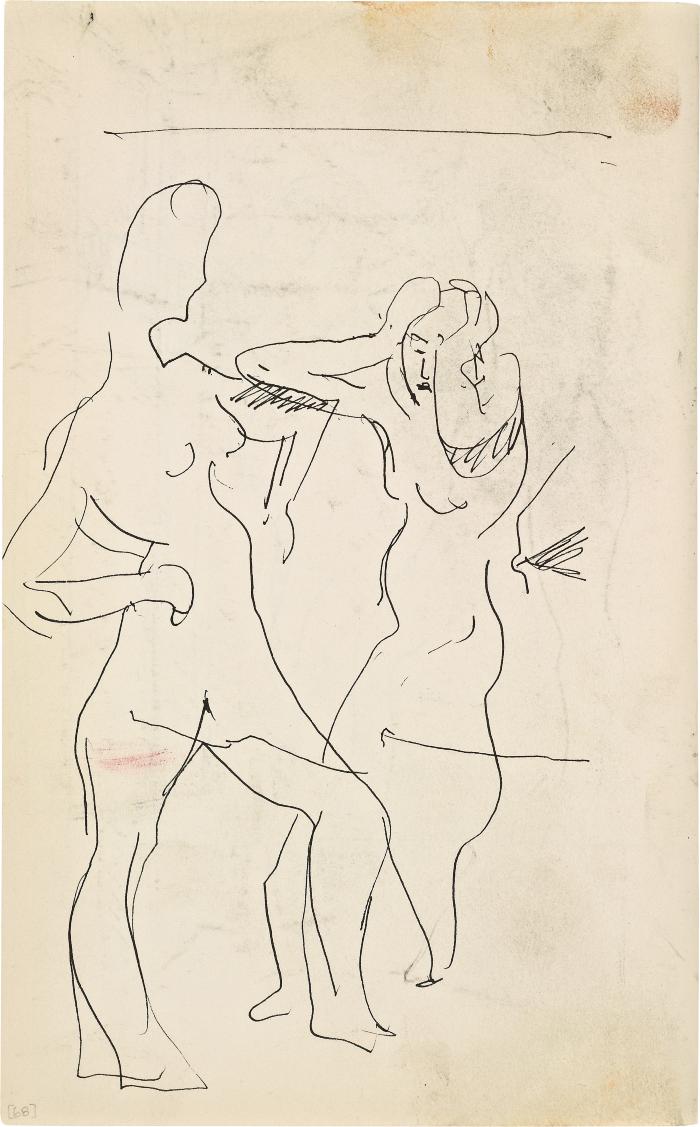 [Two standing female nudes] Marshall Jenkins Sketchbook, page 68