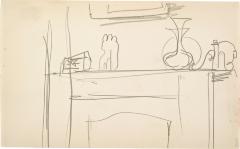 [Still life with vase on mantel] Marshall Jenkins Sketchbook, page 82